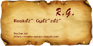 Roskó Győző névjegykártya