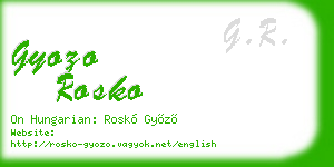 gyozo rosko business card