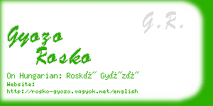 gyozo rosko business card